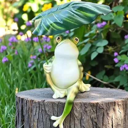 Little frog sheltering from the rain