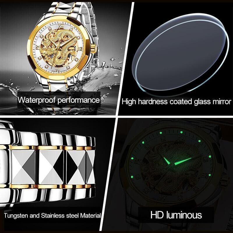 ⌚Embossed Golden Dragon Watch⌚✨