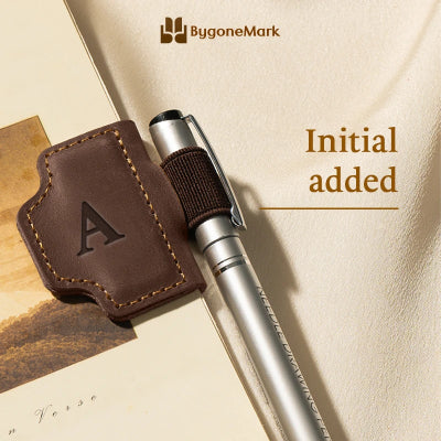 Personalized Magnetic Leather Pen Holder Bookmark