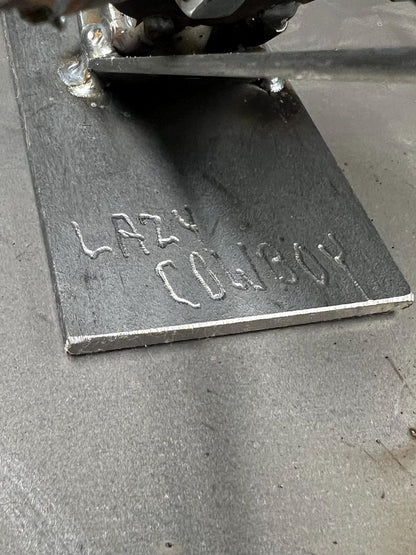 Handmade Jackin’ Cowboy Statue - Steel gag gift