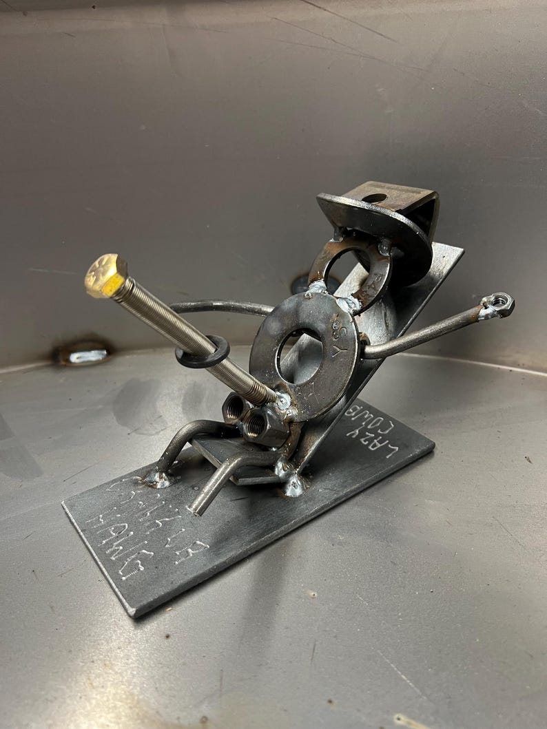 Handmade Jackin’ Cowboy Statue - Steel gag gift