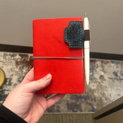 Personalized Magnetic Leather Pen Holder Bookmark